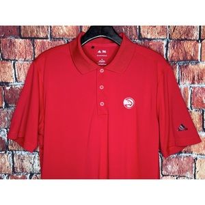 Atlanta ATL Hawks Adidas Puremotion Medium Red Golf Polo Shirt NBA Basketball